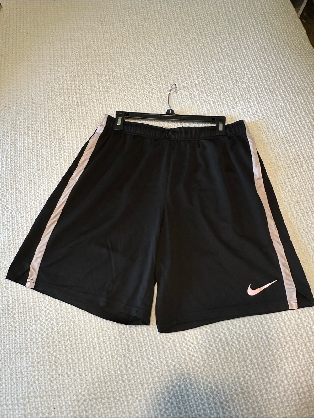 Nike Women’s Black Athletic Shorts with Pink Accents - Picture 1 of 7